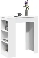 Tavolo Bar con Rastrelliera Bianco 95x47x103,5 cm Multistrato 854382