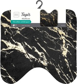 Tappetino per il bagno nero/dorato 45x45 cm Aquamarbre – douceur d'intérieur