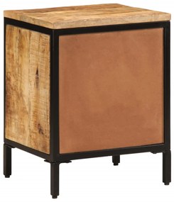 Comodino con 2 cassetti 40x35x53 cm legno massello mango grezzo