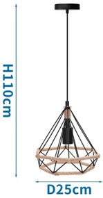 Aigostar - Lampadario a sospensione con filo 1xE27/60W/230V