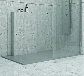 Piatto doccia 140x80 effetto pietra grigio cemento - KAMALU
