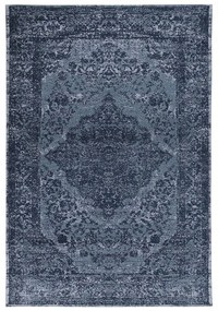 Tappeto Argentella orientale in cotone blu, L 200 x L 140 cm