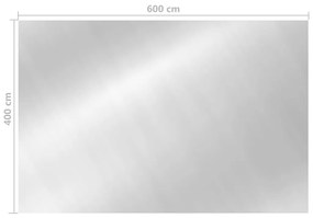 Pellicola Solare Galleggiante Rettangolare Piscina 6x4m Argento