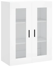 Armadietti a parete 2 pz bianchi in legno multistrato