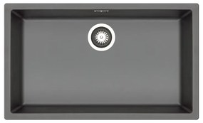 Lavello sottotop 1 vasca in fibra di vetro grafite PYRAMIS Mistral L 40 x L 70 cm