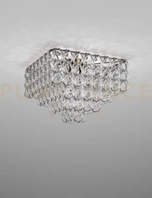 Giogali lampadadario a soffitto 65q cristallo quadrato argento e br...