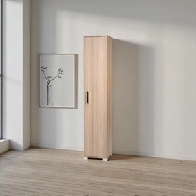 Scarpiera in legno nobilitato 1 anta ripiani interni 37x189h cm Rovere
