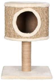 Albero per gatti con casetta e palo tiragraffi 52 cm in giunco