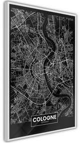 Poster City Map: Cologne (Dark)