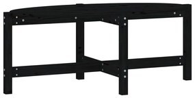 Tavolino da salotto nero 118x63x45 cm in legno massello di pino