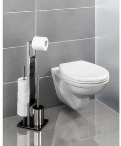 WENKO 22983100 - Scopino WC RIVALTA 18x70 cm acciaio inossidabile/argento/nero