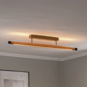 Quitani Plafoniera LED Kiera, rovere/nero, 38W