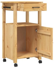 Carrello da cucina monza 48x40x90 cm in legno massello di pino