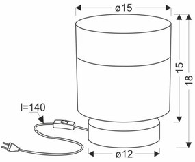 Lampada da tavolo PORTO 1xE27/60W/230V nero/marrone
