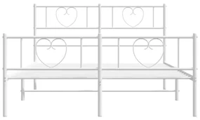 Giroletto con testiera e pediera metallo bianco 140x190 cm
