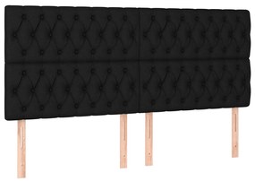 Testiera 4 pz nera 90 x 7 x 78/88 cm in tessuto