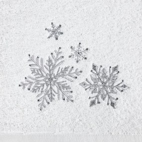 Asciugamano natalizio in cotone con ricamo in argento Larghezza: 70 cm | Lunghezza: 140 cm