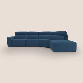 Clark Divano angolare con opzione relax elettrico in tessuto smacchiabile impermeabile T17 blu