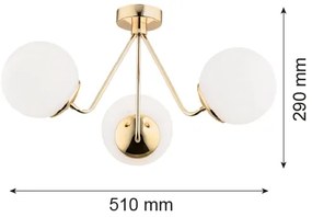 Argon 1481 - Lampadario a plafone TOMAR 3xE27/15W/230V ottone