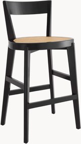 Sedia da bar in legno di Mindi con seduta in rattan Alvear