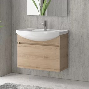 Mobile bagno 80 cm sospeso con cassetto scorrevole BN-80B - KAMALU