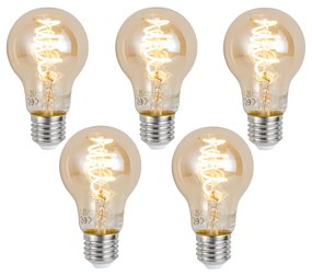 Set di 5 Lampadina LED Smart E27 dimmerabile A60 Ambra 4.9W 320lm 2500K