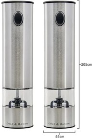 Cole&Mason - Set 2 macinini elettrici BATTERSEA, 6xAAA