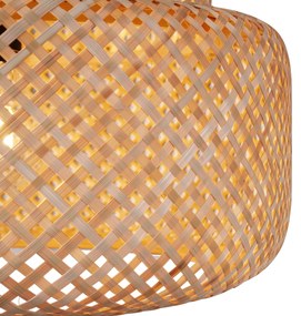 Lampada a sospensione Japandi nera con bambù - Kea