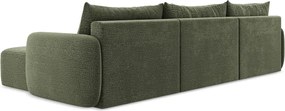 Divano angolare verde allungabile/con contenitore Kalena – Makamii