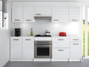 Cucina completa 240 cm 8 elementi portaoggetti Bianco - TRATTORIA