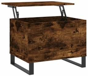 Tavolino da salotto rovere fumo 60x44,5x45 cm legno multistrato