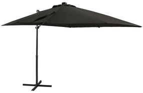 Ombrellone A Sbalzo Con Palo E Luci A Led Nero 250 Cm /