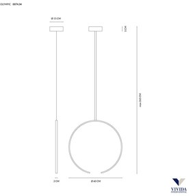 Olympic sospensione Ø60 verticale 30w 3000k - 4000k