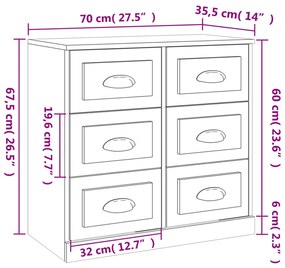 Credenze 2 pz Nere in Legno Multistrato