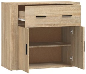 Credenza Rovere Sonoma 80x33x70 cm in Legno Multistrato