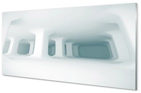 Quadro in vetro acrilico Supporti 3D bianchi 100x50 cm