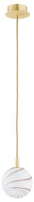 Argon 8450 - Lampadario a sospensione con filo ALMIROS 1xE14/7W/230V diametro 12 cm alabastro oro