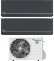 Climatizzatore Condizionatore Panasonic Dual Split Inverter Serie Etherea Dark 7+9 con CU-2Z50TBE R-32 Wi-Fi Integrato Colore Grigio Grafite 7000+9000