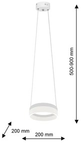 Lampadario LED a sospensione con filo RING LED/12W/230V