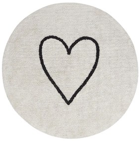 Tappeto per bambini cotone beige e nero ⌀ 140 cm HEART Beliani