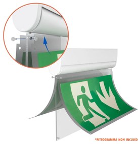 Lampada Emergenza a Bandiera, 3h, S.E S.A Cinema Mode - Bianca o nera Colore Bianco Freddo 6.000K, Colore del corpo Bianco