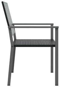 Sedie da giardino 4 pz nere 54x62,5x89 cm in polyrattan