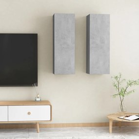 Mobili Tv 2pz Grigio Cemento 30,5x30x90 Cm Legno Multistrato /