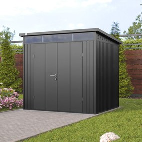 PRIMEYARD Casetta da giardino 210 x 180 cm, grigio ombra metallizzato - (GFPV00974)