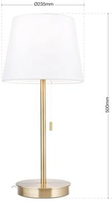 Orion LA 4-1205/1 - Lampada da tavolo con porta USB LUDWIG 1xE27/40W/230V bianco/oro