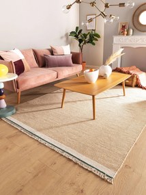 benuta Pop Tappeto di lana Karla Beige 120x170 cm - Tappeto fibra naturale