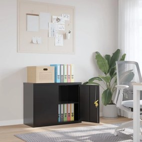 Armadio Classificatore Nero 90x40x70 Cm İn Acciaio /
