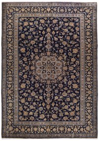 Kashan Tappeto persiano 410 x 280 Blu (Iran) Annodato A Mano