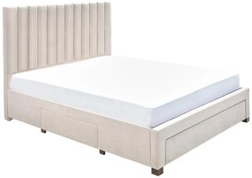 Letto con 3 cassetti 140 x 200 cm Tessuto Beige - LIAKO