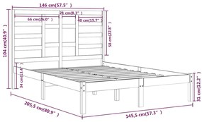 Giroletto Miele in Legno Massello 140x200 cm